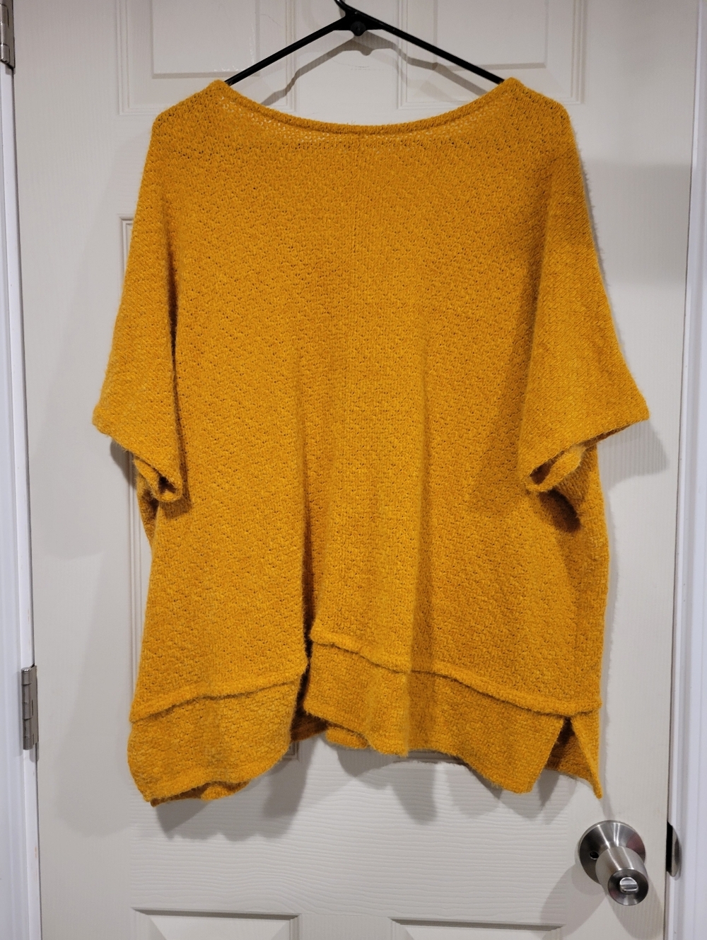 Honeyme Heaven Sweater Mustard Yellow Oversized Knit V-Neck Large - Picture 4 of 7